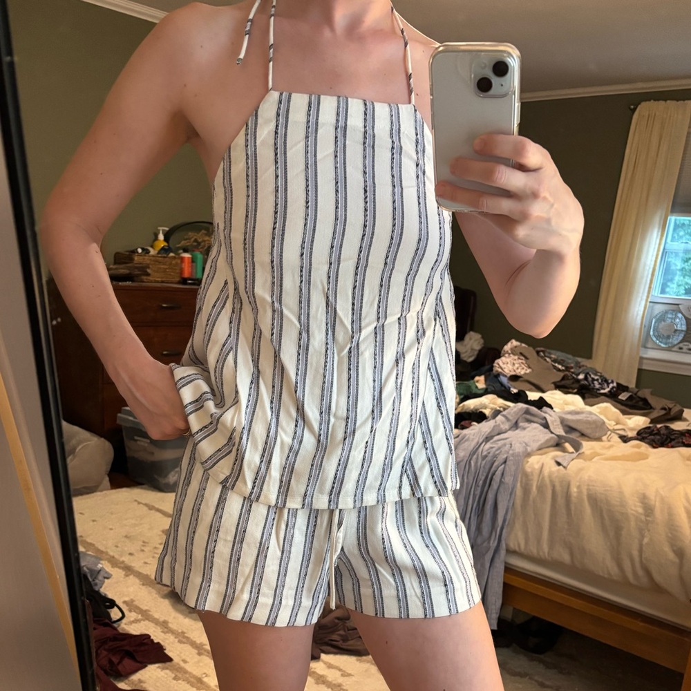 Club Monaco Blue and White Striped Set